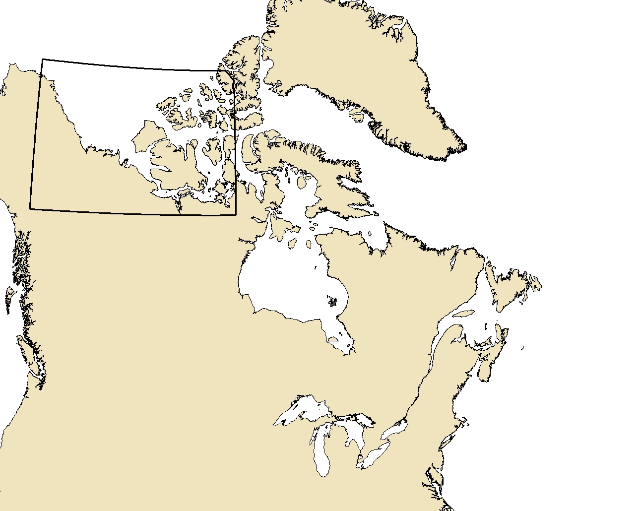R�gion d�pictant Carte régionale hebdomadaire des glaces Arctique de l'Ouest