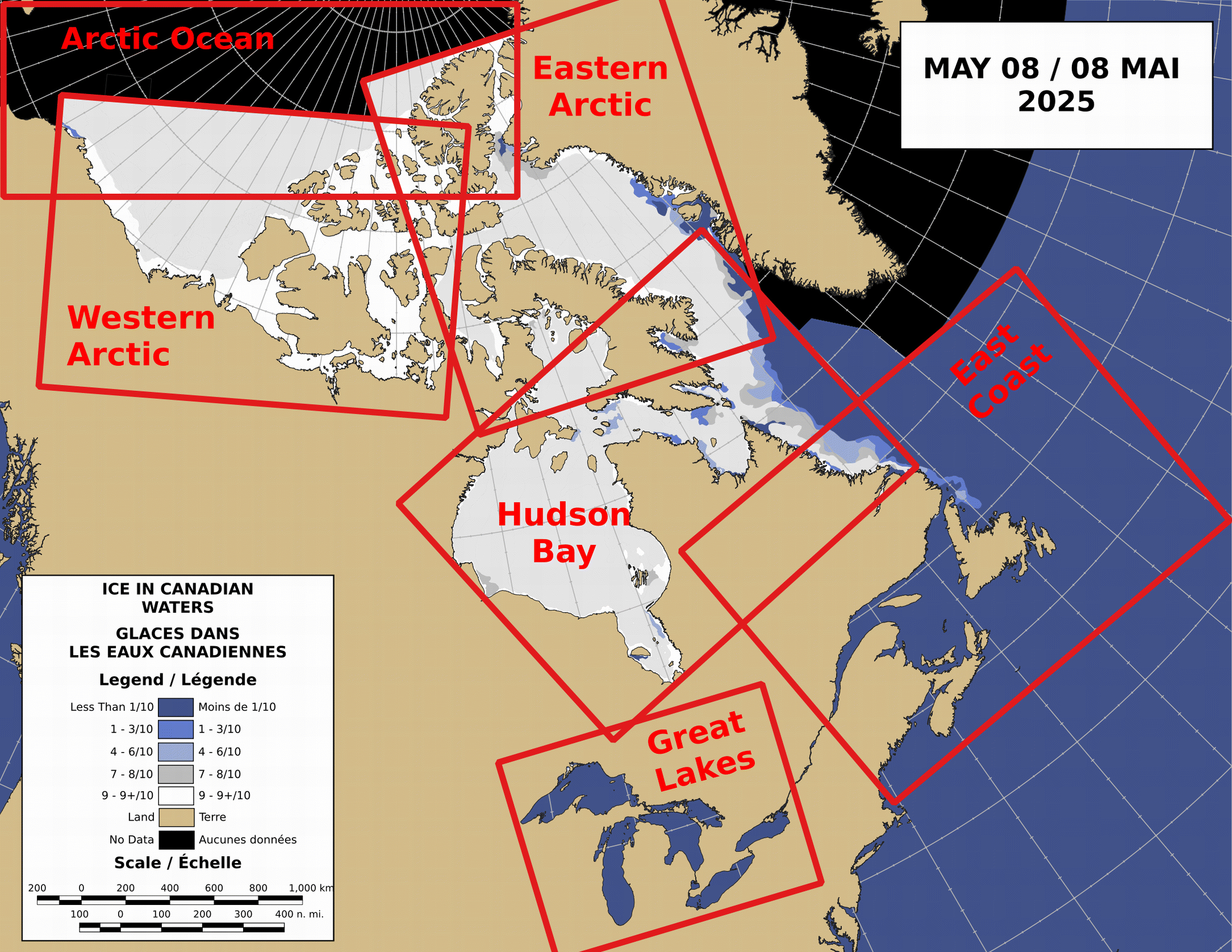 World Wide Daily Snow and Ice Cover Map